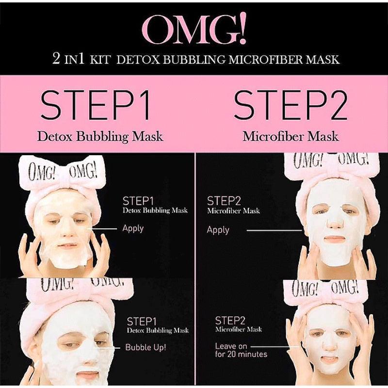 Double Dare OMG! 2 in 1 KIT Detox Bubbling Microfiber Mask - Korean-Skincare