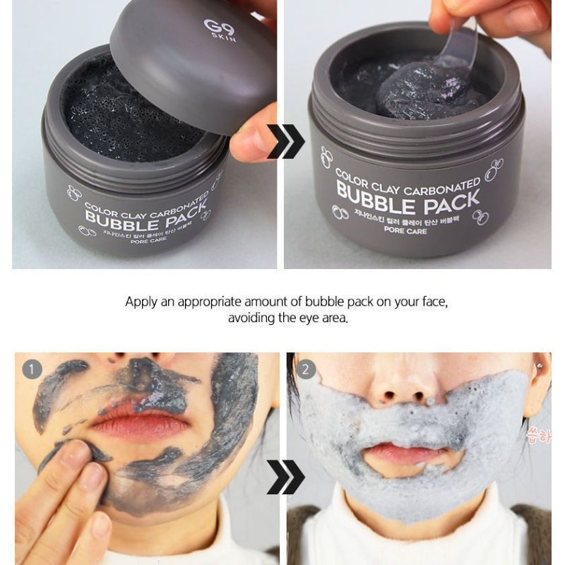  Color Clay Carbonated Bubble Pack - Korean-Skincare